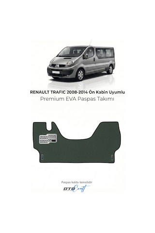 Otocraft Renault Trafic 2008-2014 Uyumlu Haki 3d Havuzlu Eva Ön Kabin Paspası Tek Parça Araca Özel