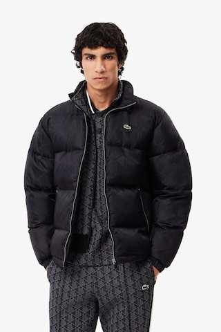 Lacoste Men S Waterrepellent Monogram Jacquard Down Black Jacket Erkek Suitici Mont Siyah Siyah