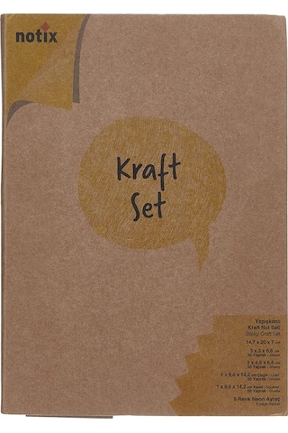 Kraft Parçalı Yapışkanlı Kağıt Post-it Seti Defter Biçiminde 14x20 Cm