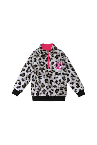 Denokids Mshb&g Leoparlı Kız Çocuk Peluş Sweatshirt Mint