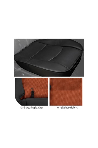 Yaozixa Ön Koltuk Tam Kapama Deri Koltuk Kılıfı, Siyah, 56.5x54cm, Standart Araçlar İçin Uygun