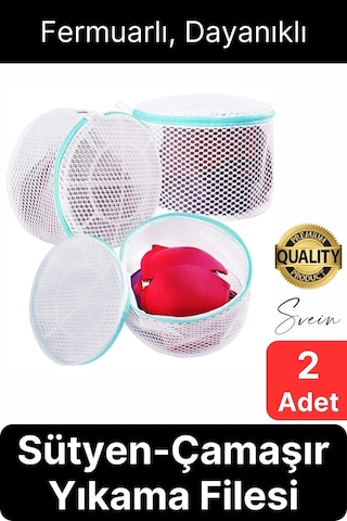 Premium 2 Adet İç Çamaşır Sütyen Yıkama Filesi Fermuarlı Yırtılmaz Çorap Temizlik Torbası Dayanıklı Çok Renkli
