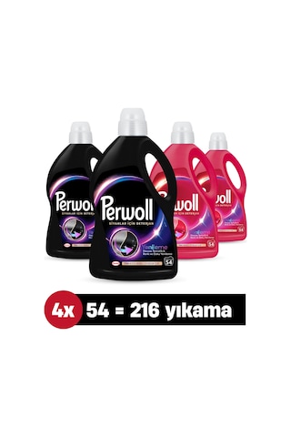 Perwoll Hassas Bakım Sıvı Çamaşır Deterjanı 216 Yıkama Siyah 2 x 2970 ML + Renkli Yenileme 2 x 2970 ML