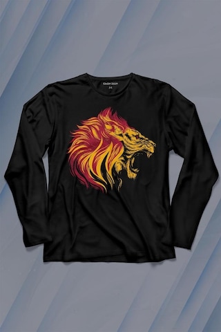 Aslan Lion Head Champion Şampiyon Kral King Galata Uzun Kollu Tişört Baskılı T-shirt 001