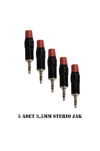 3.5 Mm Stereo Çivi Jak Lehim Tipi Fiş Kulaklık Aux Bilgisayar Ses Kablosu Giriş Tamir Jakı 5 Adet