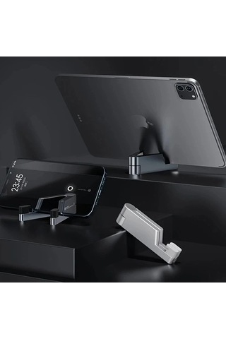 Tongxida Mini Alüminyum Katlanır Masa Tutucu, T1 Evrensel, Taşınabilir, Black, Boyutlu -