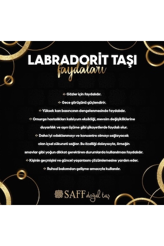 Saff Doğal Taş Labradorit Kolye  210356 Rose Gold