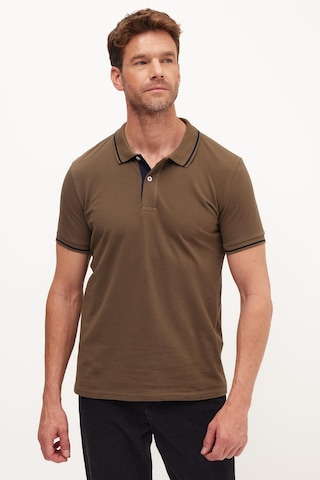 Tudors Erkek Slim Fit Dar Kesim %100 Pamuk Yumuşak Dokulu Serin Tutan Kumaş Pike Kahverengi Polo Yaka Tişört-42253 Kahverengi