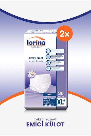 Lorina 6 Damla Emici Külot Extra Büyük Boy XL 30'Lu x 2 60 Adet