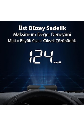 Ally M3 Hud Obd2 Head-up Display Dijital Hız Göstergesi E-obd Ve Gps Destekli Obd Arayüzlü - Alarmlı Ön Cam Ekran