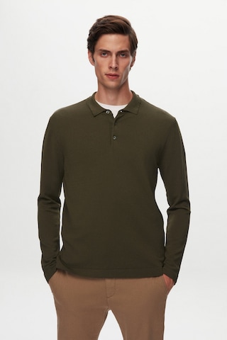 Twn Slim Fit Haki Düz Örgü Kazak 5ef0606379031 H01
