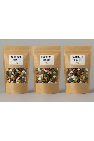 Çakıltaşı Draje Çikolata 3 Kg Renkli Taş Görünümlü Çikolata