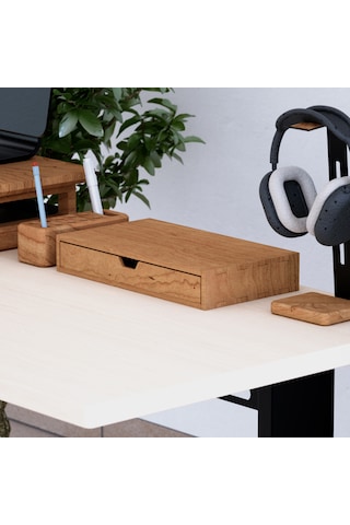 Desna Tek Katlı Tek Çekmeceli Dolap - Kiraz 34 Cm Uzunluk X 19 Cm Derinlik X 5.8 Cm Woodsaka Doğal Ahşap