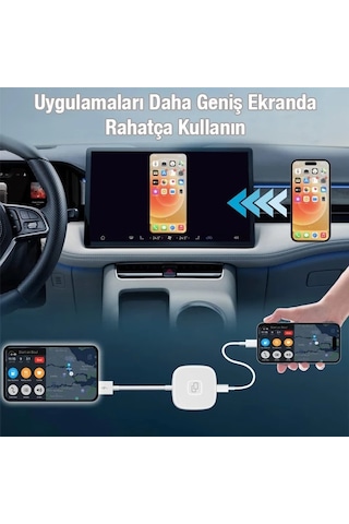 Apple iPhone Uyumlu Usb+lightning Carplay Mirror Adaptör Çevirici -youtube Netflix Tiktok Video Yansıtıcı- 5775
