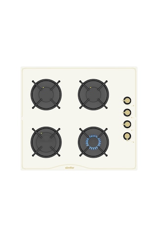 Simfer Retro Bej 2'li Cam Ankastre Set (3326 Ocak + 8716 Davlumbaz)