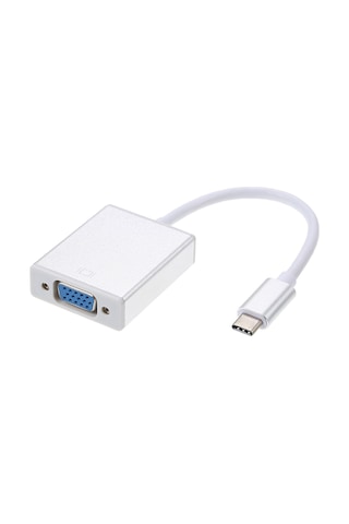 Mufunye Type-c'den Vga'ya Dönüştürücü, 5gbps Hızlı Veri Transferi, Hd Video Projeksiyon, Macbook Ve Telefon Uyumlu, Aluminyum Gövde, Gri