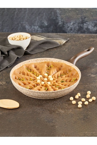 Creamy Granit 28 Cm Tava Kahverengi - Krem