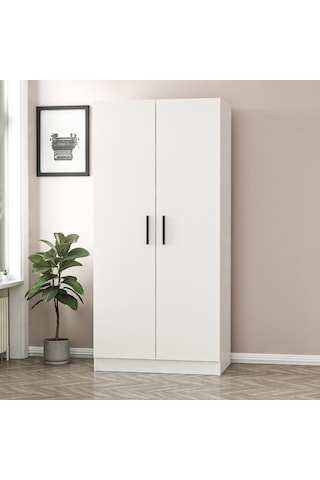 Minar Kale 2 Kapaklı Zincir Dolap - Gardrop - Beyaz 210cm