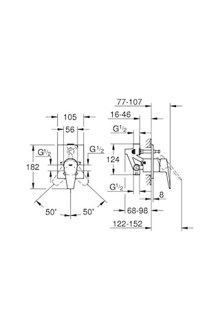 Grohe Bauedge Tek Kumandalı Banyo Bataryası - 29353001 Gümüş