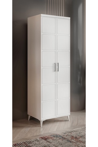 GuneyStore Milano 2 Kapaklı Komple Mdf Beyaz Gardırop