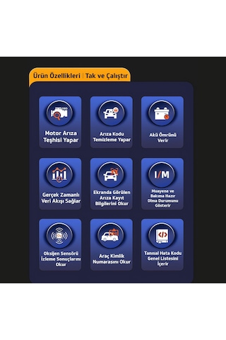NPO NPC119 1.8 Renkli Türkçe Ekran OBDII/EOBD+CAN Modlu Otomatik Araç Arıza Tespit Silme Cihazı