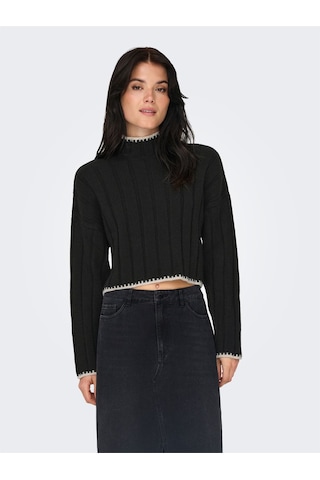 Only Onlchıck Stıtch Ls Hıghneck Knt Noos Kadın Siyah Kazak - 15329963 Siyah