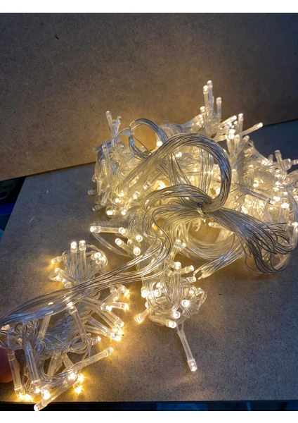 30 Metre Led ışık Fişli Ve Eklemeli Sıcak Beyaz Led Işık Zinciri - Dekoratif Peri Işıkları, Oda Ve Dış Mekan Süsleme Led Işık 30 Metre