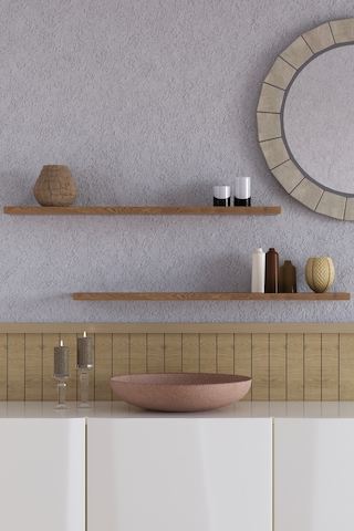 Yankı-BYEG 2li 70 cm Safir Meşe Mdf Duvar Rafı Gizli Bağlantı Kitaplık
