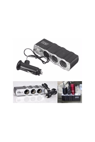Eraks Car Accesorıes Araç Oto Çakmak Çoğaltıcı 3 Port+1 Usb