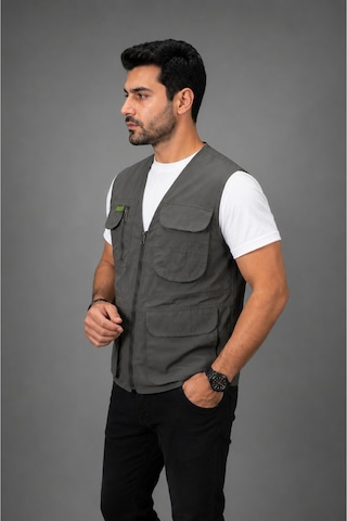 Modmen Erkek Avcı Yeleği Erkek Outdoor Yelek Erkek Yelek Gri