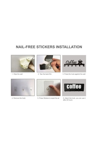 Leezsing Metal Kahve Kupası Tutucu Kahve Şekli Kanca Rafı 5 Kancalı Asılı Kahve Kupası Rafı Duvara Monte Askı Saklama Düzenleyici Kupa Sergileme İçin