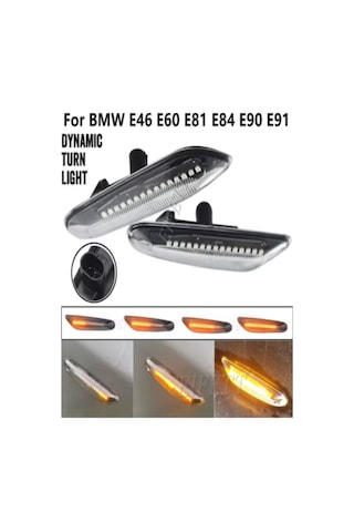 Bmw E90 E87 E60 Kayar Led Çamurluk Sinyalleri Beyaz Cam