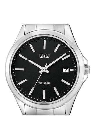 Q&q Qcg8422 Siyah Gümüş Çelik Kordonlu Takvimli Erkek Kol Saati
