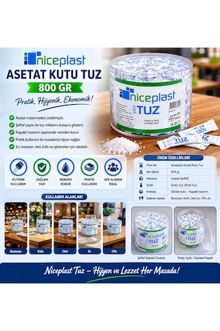 Nicepalst Asetat Kutu Tuz 800 Gr.