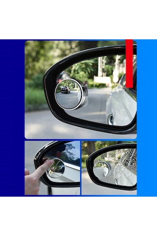 Wezone Araç Geri Görüş Ayna Seti: Süper Tutuculu 360 Ayarabilir Geniş Açı, Kör Nokta Gözlem, Siyah 2 Adet