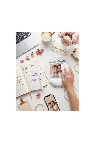 Bilek Destekli Mouse Pad Logo Veya Fotoğraf Baskılı Ergonomik Oval Öğretmene