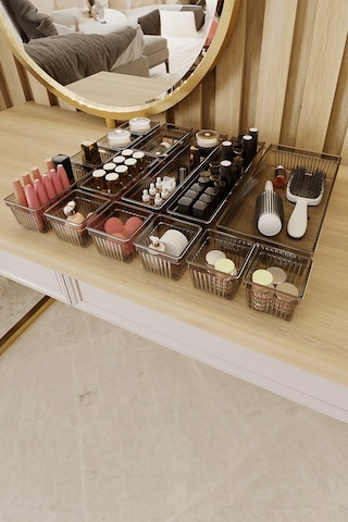 Meleni Home 14 Parça Çekmece İçi Düzenleyici Set - Çok Amaçlı Masaüstü Organizer Siyah