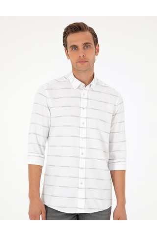 Pierre Cardin Erkek Bej Gömlek Desenli 50296902-vr011 Bej