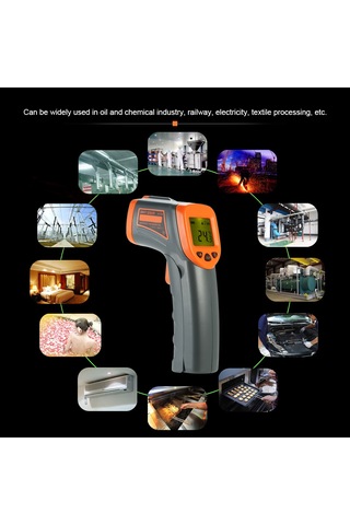 Qingmipy Smart Sensor At380 Endüstriyel Isı Ölçer -32 380 C Dijital El Tipi Kızılötesi Termometre Pil Dahil Değil