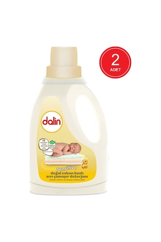 Dalin Sensitive Doğal Sabun Parfümsüz Hipoalerjenik Sıvı Çamaşır Deterjanı 20 Yıkama 2 x 1500 ML