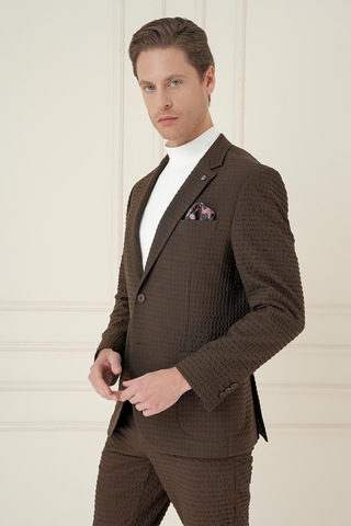 Efor C 695 Slim Fit Kakao Spor Ceket Kahverengi
