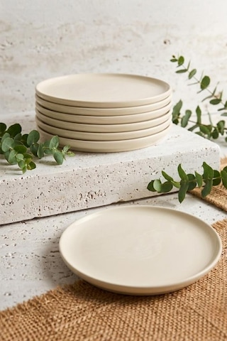 Alpin Sunum Tabağı 6'lı Set - Estetik Pasta Tabağı Ve Yemek Servis Altlığı Beyaz