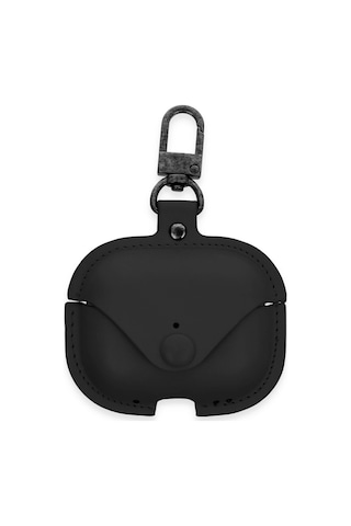 Apple, Uyumlu AirPods Pro 2 2.nesil Çanta Deri Kılıf - Siyah