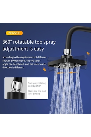 Ulzyvf Yüksek Basınçlı Mini Yağmur Duşu Sihirli Su Akışı Gümüş Renkli Başlık Gümüş