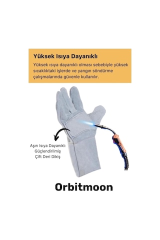 Premium Tasarım Isıya Dayanıklı Kaynak Yangın Su Geçirmez Çok Amaçlı Yanmaz Deri Eldiven