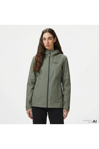 Jack Wolfskin Moonrise 3in1 Kadın Yeşil Outdoor Ceket 1115621-4137 Yeşil