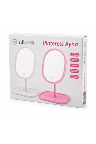 Yuvarlak- Düz Kenar 7 İnç Ledli - Usb Şarjlı Makyaj Aynası 90 Takılıklı Ayakr.pls 17.5cm 5523 Açık Gold