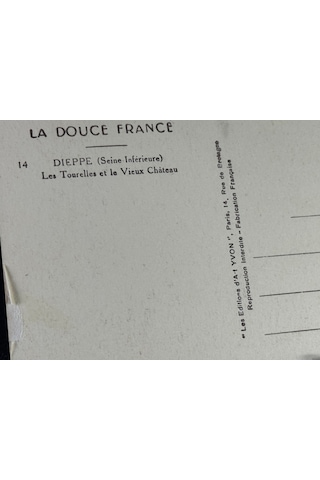 Fransa Kartpostal Dieppe Les Les Tourelles Et Le Vieux Chateau La Douce France Postcard 1900 Yıllar Taşbaskı