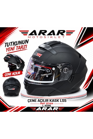 Çene Açılır Kask Ls5 Mat Siyah L-4596