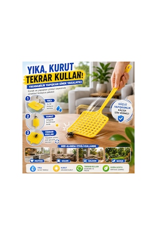 Yıkanabilir Yapışkan Sinek Yakalayıcı Aparat - Tekrar Kullanılabilir Pratik Sinek Öldürücü Raket - 890294662 Yıkanabilir Yapışkan Sinek Yakalayıcı Aparat - Tekrar Kullanılabilir Pratik Sinek Öldürücü Raket - 890294662